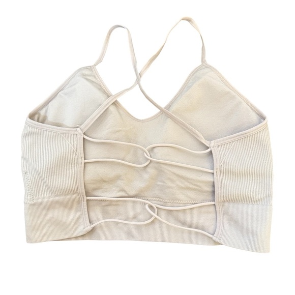 Women's Cream Sports Bra - Picture 2 of 3
